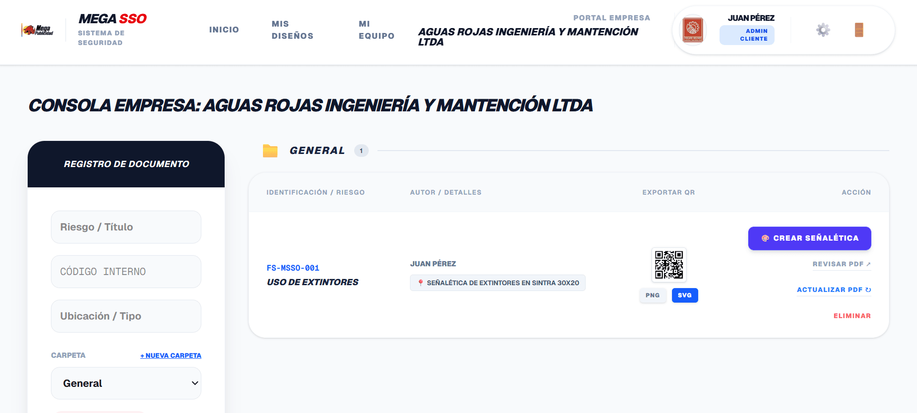 Panel de control y gestión centralizada